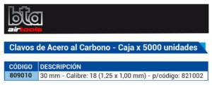 CLAVOS PARA NEUMATICA 30MM X 5000 UNID BTA 809010 - Imagen 2
