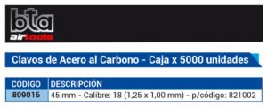 CLAVOS PARA NEUMATICA 45MM X 5000 UNID BTA 809016 - Imagen 2