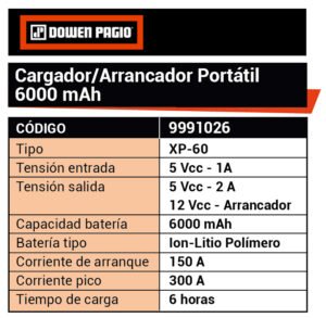 CARGADOR ARRANCADOR XP-60 DOWEN PAGIO 9991026 - Imagen 5
