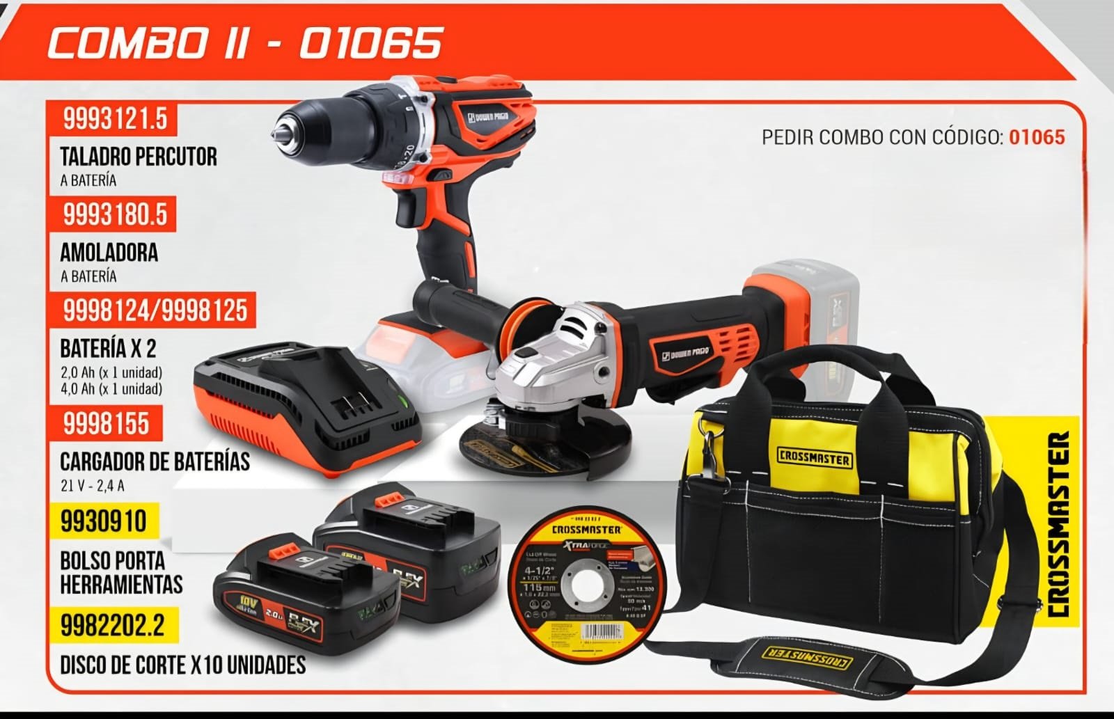 01065 COMBO II TALADRO + AMOLAD + BOLSO + DISCO DOWEN PAGIO 01065 - Imagen 1